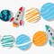 Big Dot of Happiness Blast Off to Outer Space Garland Banner Rocket Ship Baby Shower Birthday Backdrop 30 Ft of Cord 15 Double Sided Planet Shapes